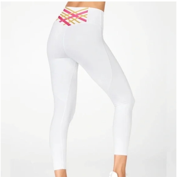 Fabletics Pants - Fabletics Boost Powerhold White UPF Protection Leggings